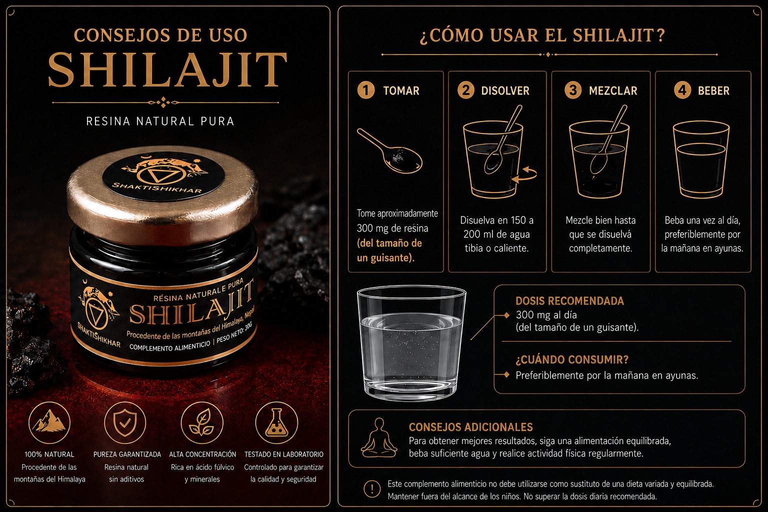Consejos de uso Shilajit