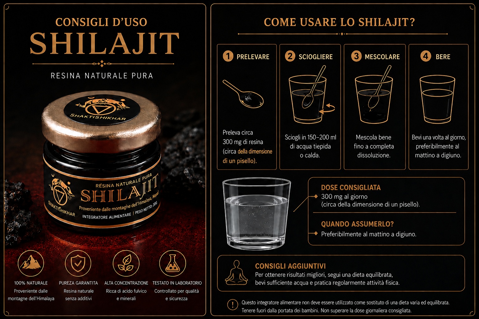 Consigli d'uso Shilajit